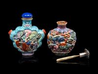 Two Famille Rose Porcelain Snuff Bottles