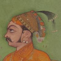A Small Profile Portrait Painting of Raja Sujan Singh of Bikaner in a Jharokha , Bikaner, Rajasthan, India, 18th/19th Century