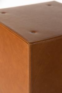A Pair of Custom Leather-Veneered Pedestals