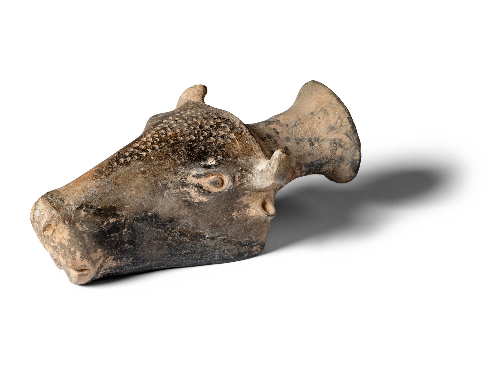 An East Greek Terracotta Rhyton in the Form of a Bull