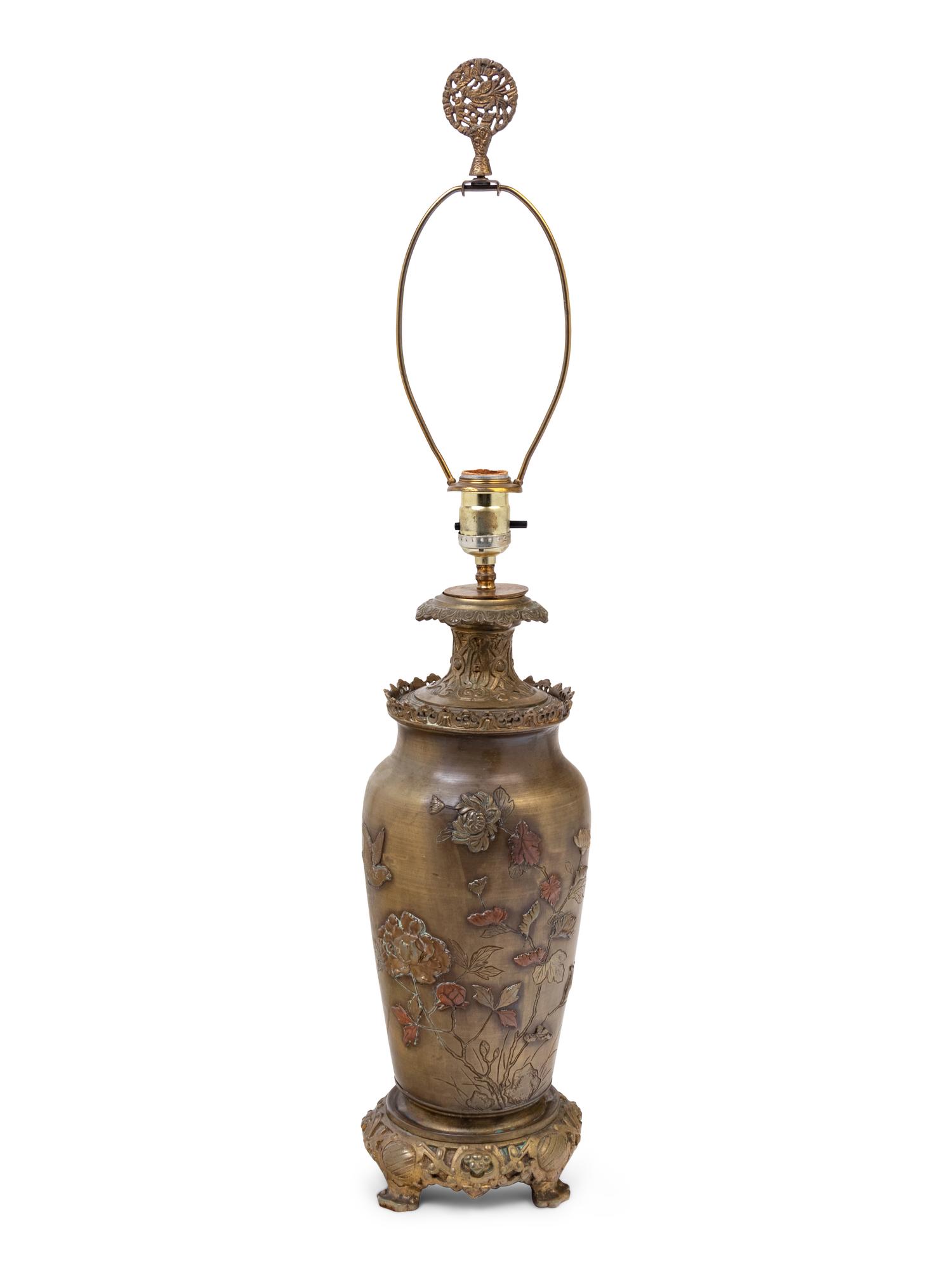 A Japanese Bronze Vase Mounted as a Lamp