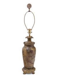 A Japanese Bronze Vase Mounted as a Lamp