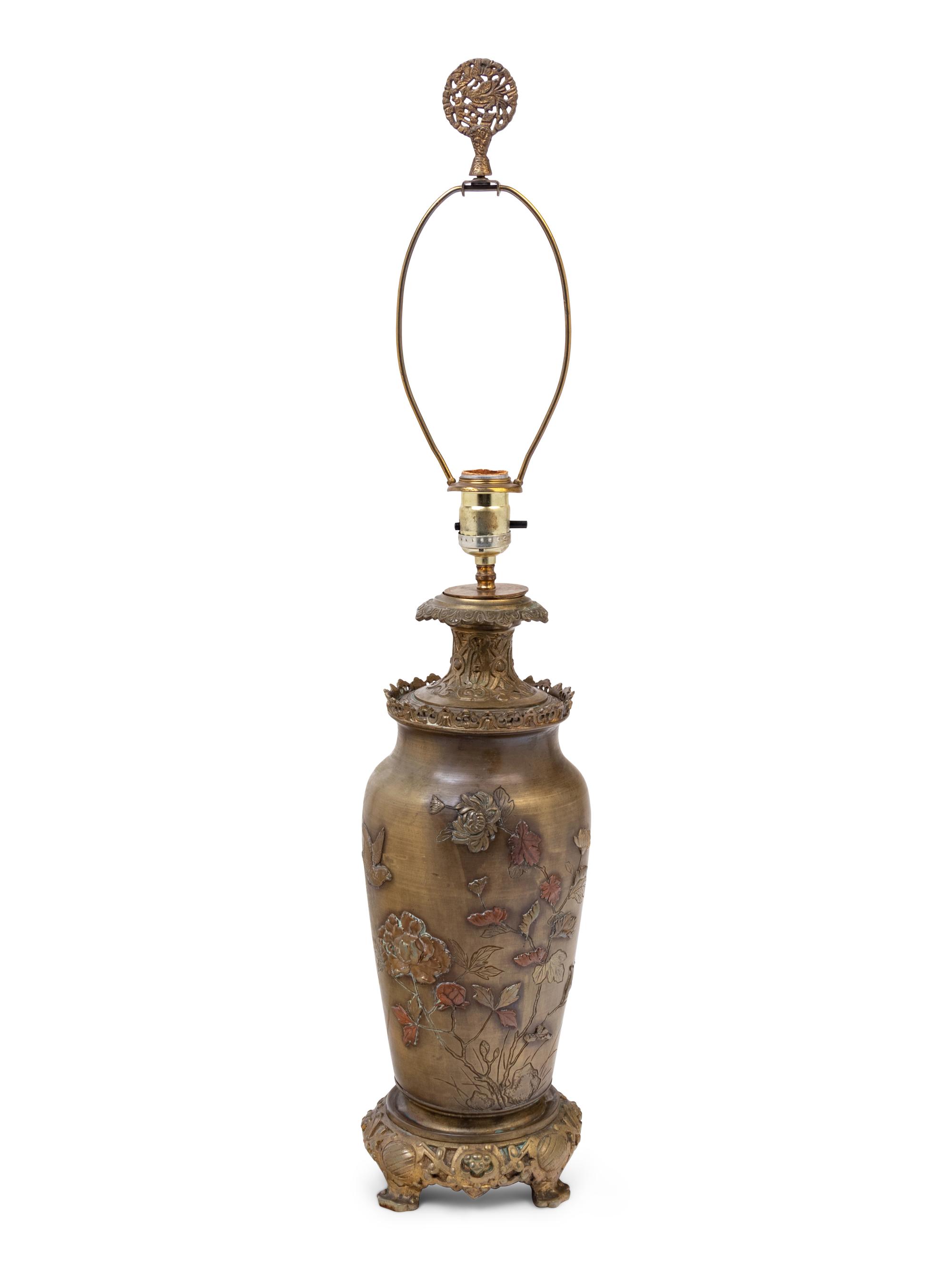 A Japanese Bronze Vase Mounted as a Lamp