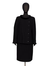 Chanel, Crêpe Skirt Suit with Mink Trim