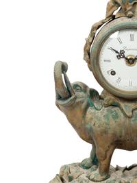 An Italian Imperial Bronze Elephant Clock with Rider