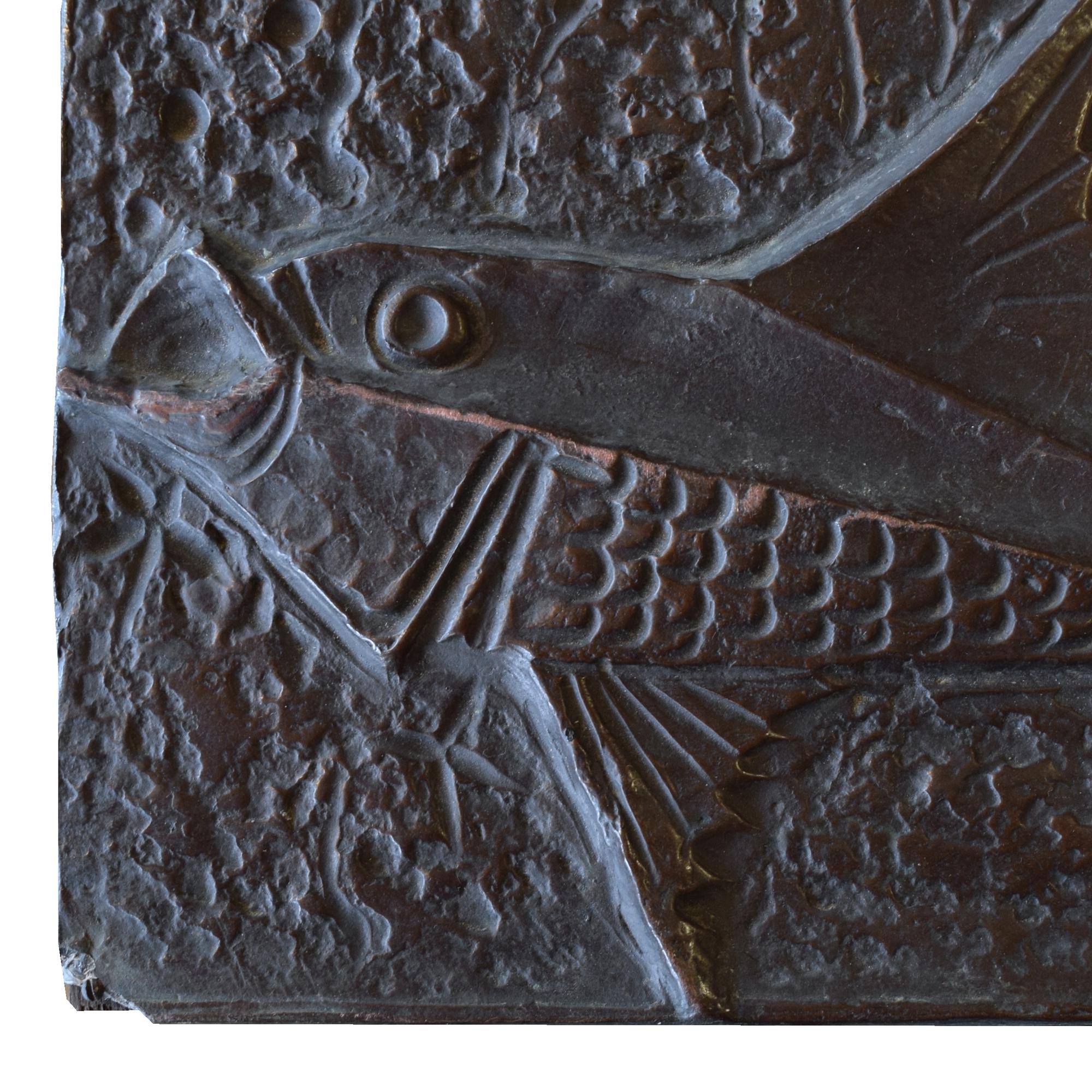 A Copper Pisces Zodiac Sign 13" W x .5" D x 13" H — Italy, Mid-20th Century