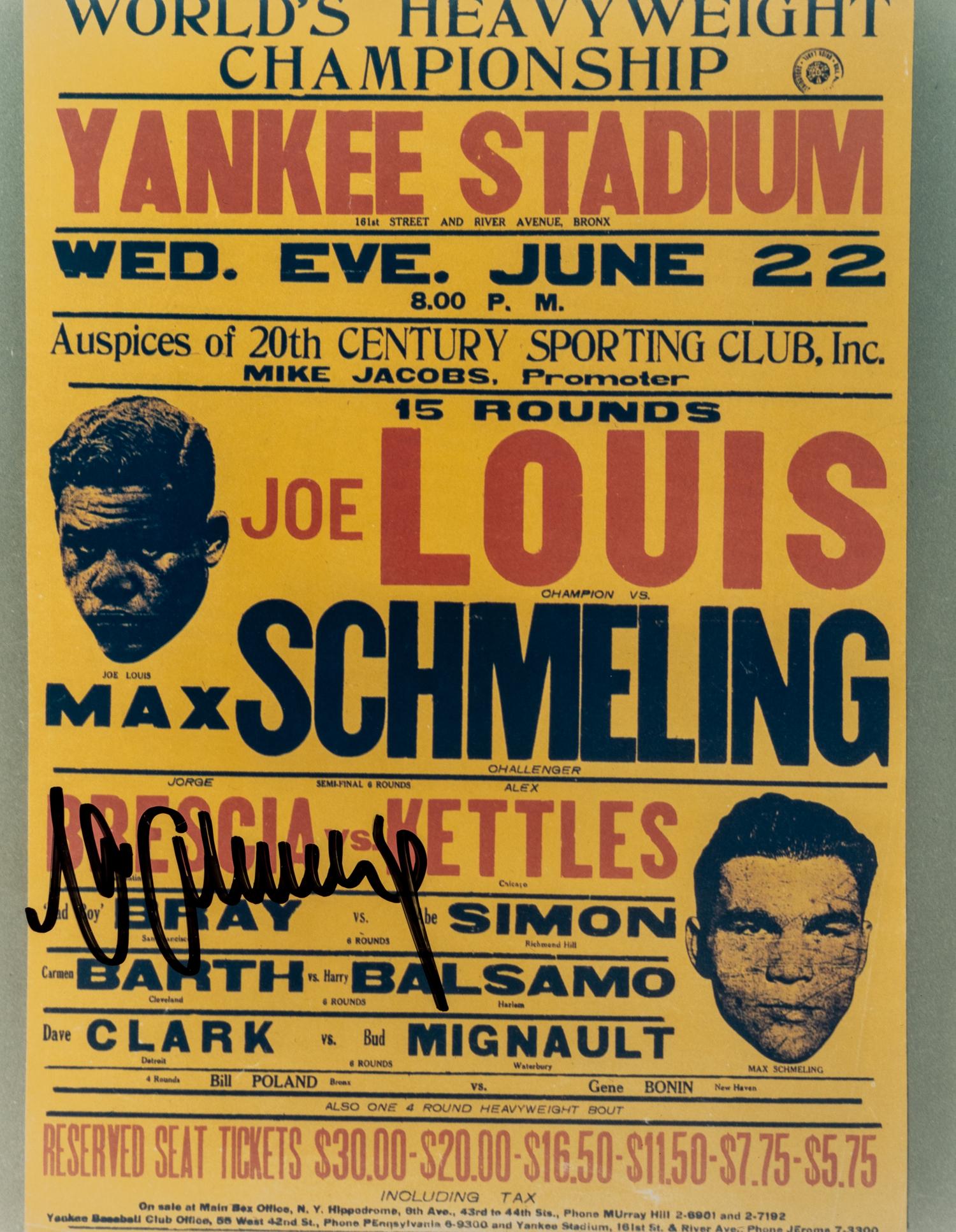 A Group of Joe Louis, Billy Conn and Max Schmeling Signed Autograph Items,