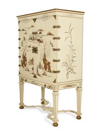 A Dessin Fournir White Lacquer Griswold Cabinet