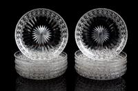 A Set of Twelve English Cut Glass Plates Diameter 6 inches. — 19TH CENTURY