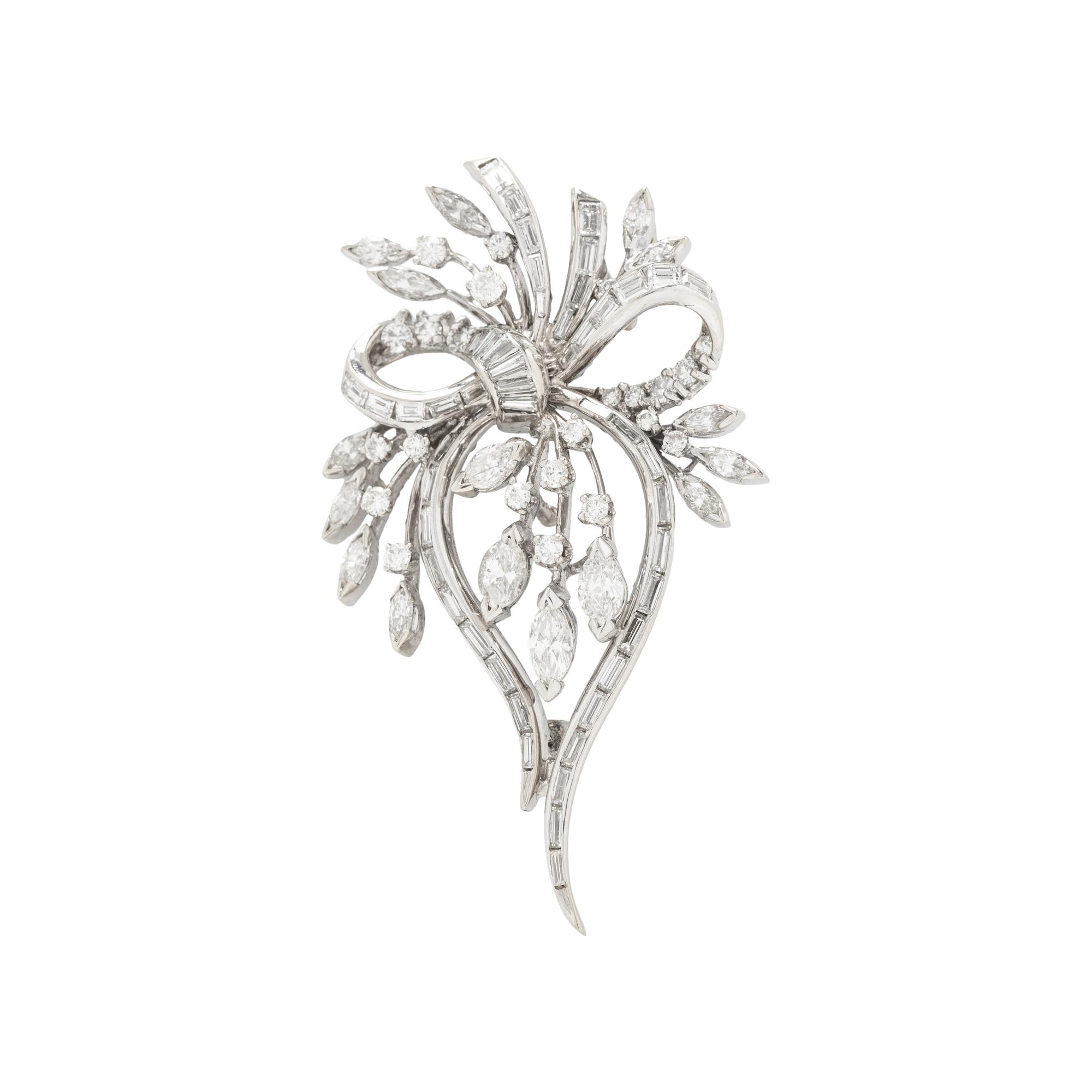 WHITE GOLD AND DIAMOND SPRAY PENDANT/BROOCH