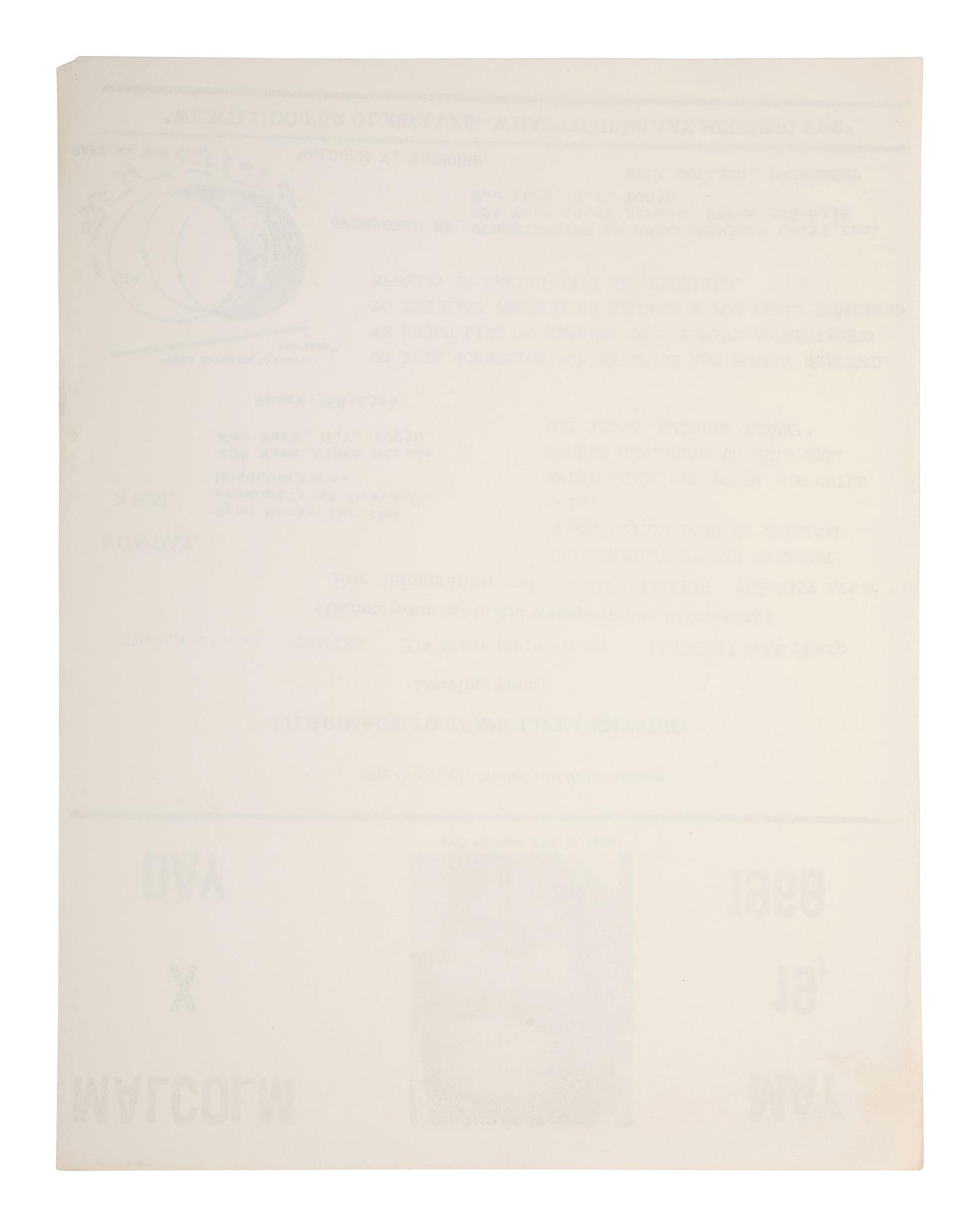 [MALCOLM X (1925-1965)]. A group of items related to Malcolm X and the Organization of Afro-American Unity (OAAU), comprising: