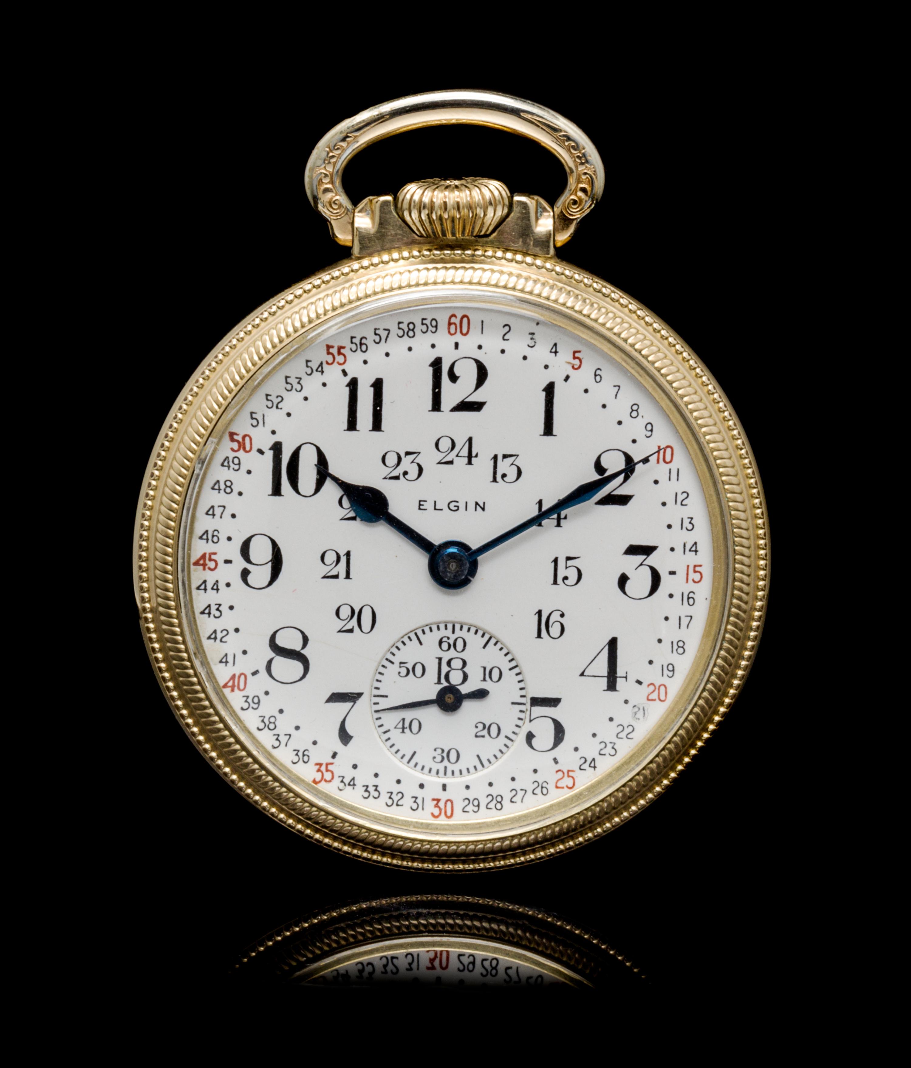 A Collection of Gold Filled Open Face Pocket Watches, Illinois Sante Fe Special and Elgin,