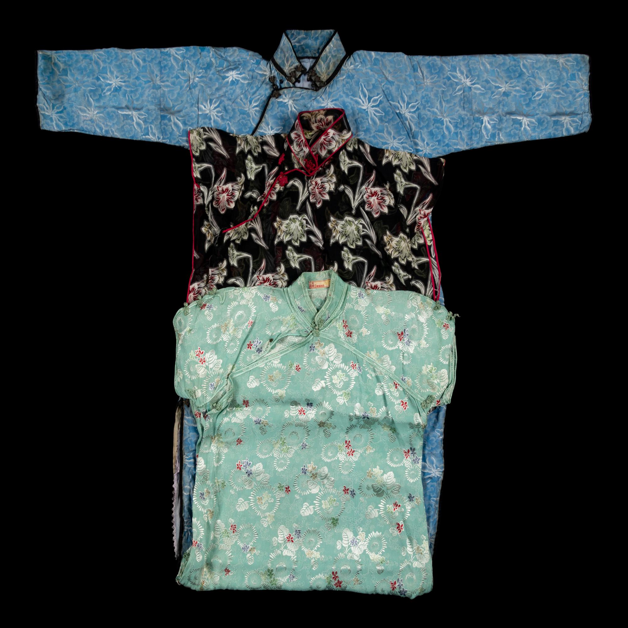 Three Chinese Lady's Changshan Dresses, Qipao