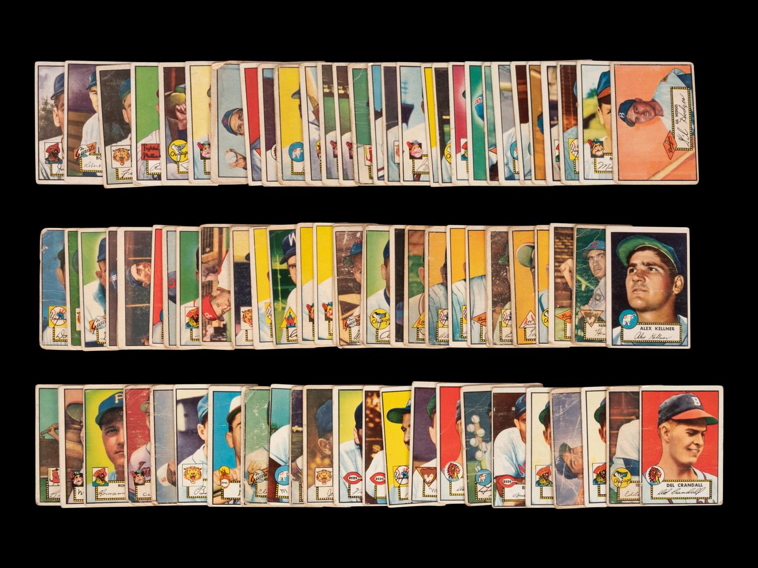 A Group of 89 Assorted 1952 Topps Baseball Cards Including Hall of Famers