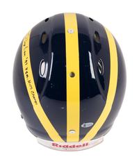 A Multi Signed 1997 University of Michigan Signed Autograph Riddell Full Size Football Helmet Including Charles Woodson and Lloyd Carr (BAS Beckett Authentication Services Certified),