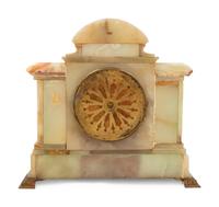 A French Onyx and Champlevé Mantel Clock