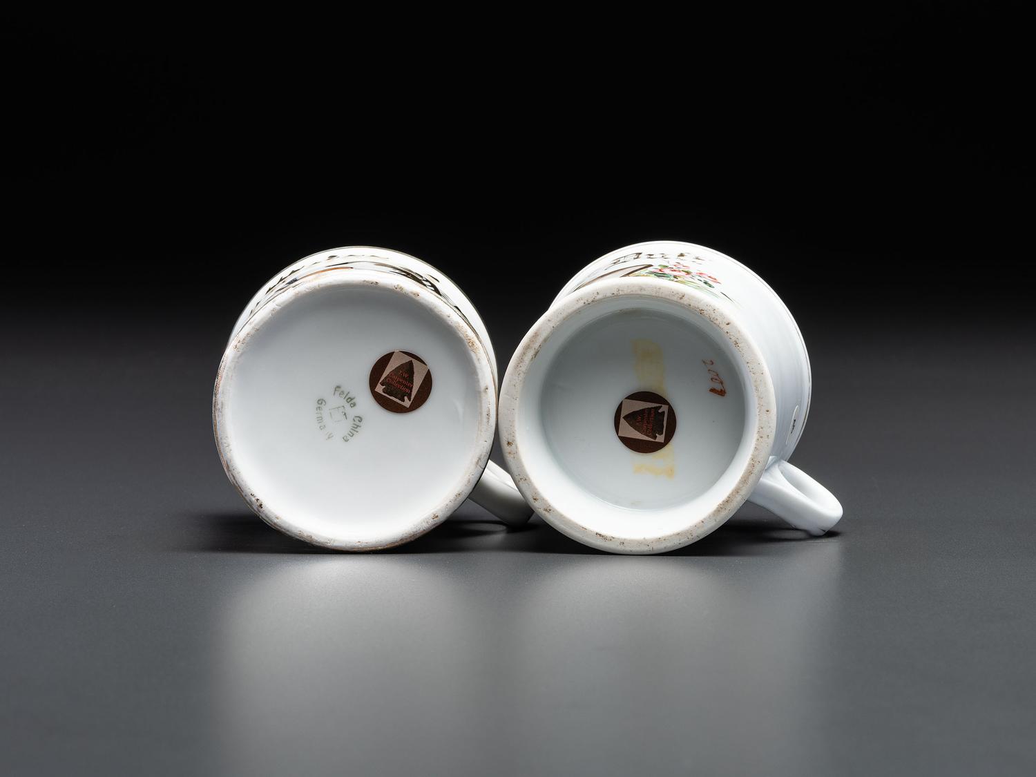 Two Artist's Porcelain Occupational Shaving Mugs