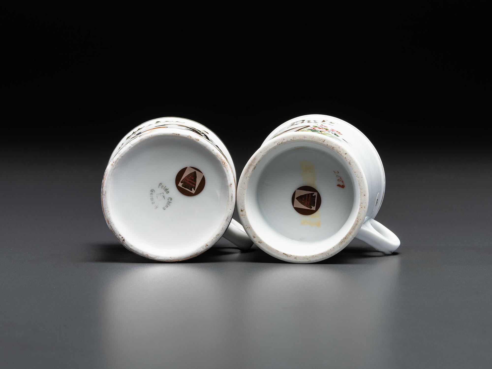 Two Artist's Porcelain Occupational Shaving Mugs