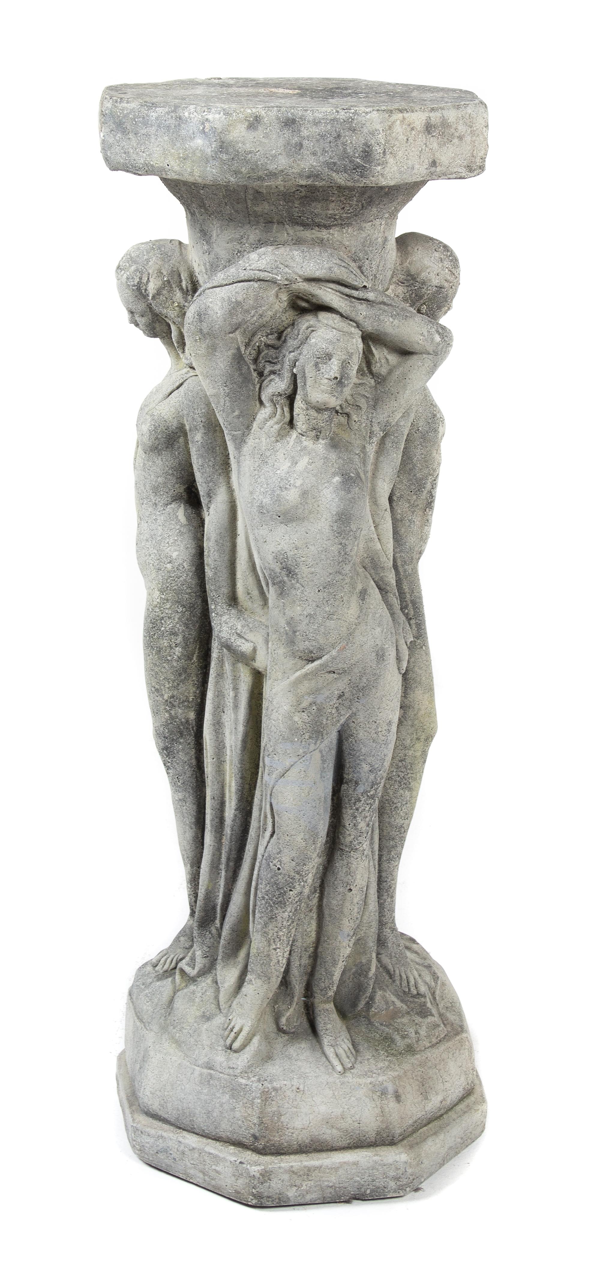 A Cast Stone Garden Sculpture Height 29 1/4 inches. — 19TH CENTURY