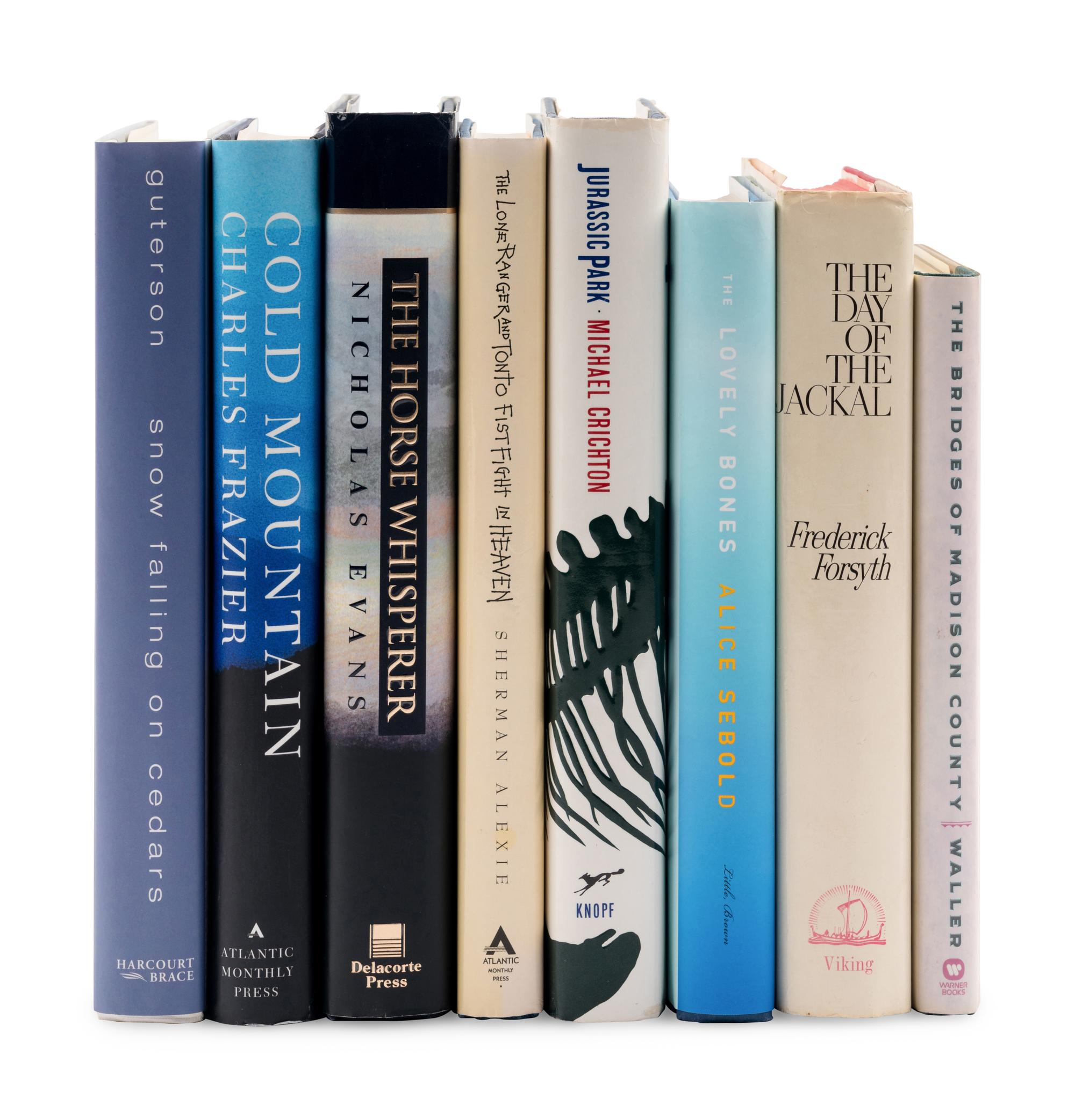 [LITERATURE - BOOKS INTO FILM]. A group of 8 FIRST EDITIONS, SOME SIGNED, comprising: