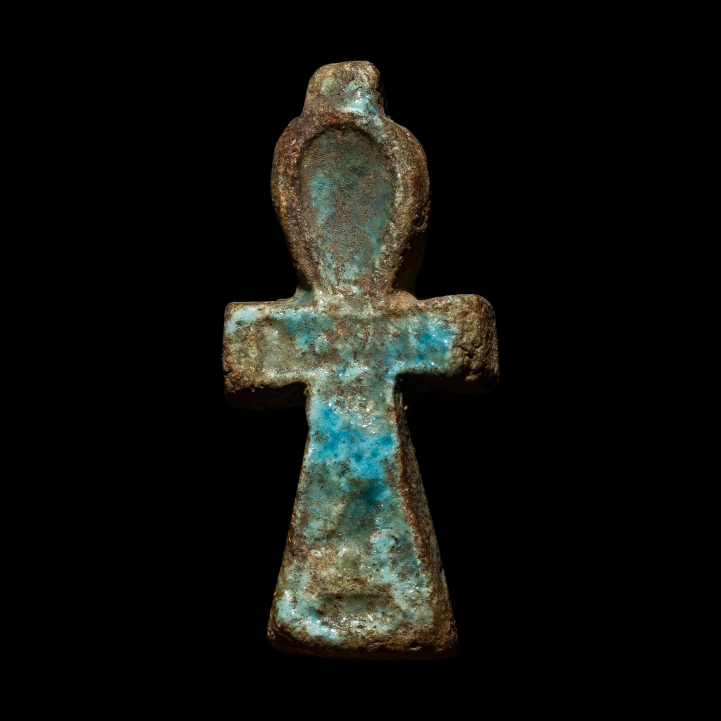 An Egyptian Faience Ankh