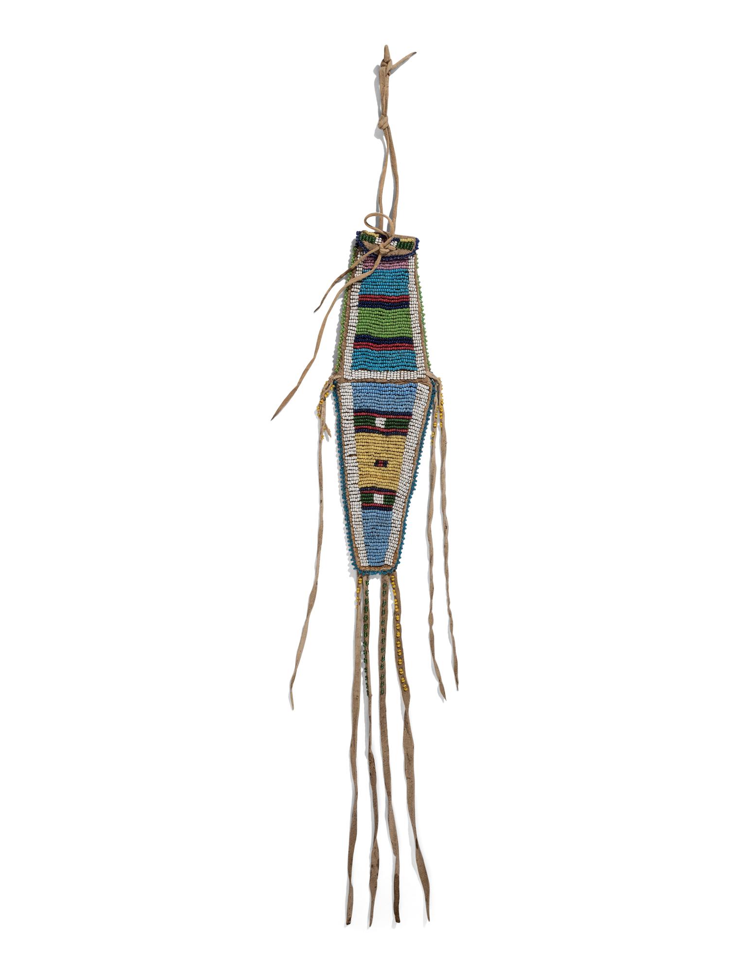 Shoshone/Bannock Beaded Hide Tab Bag