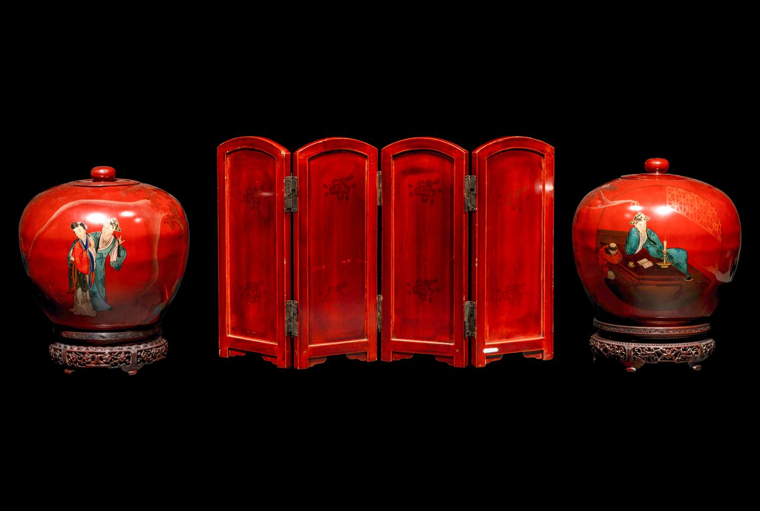 Three Export Lacquer Wares