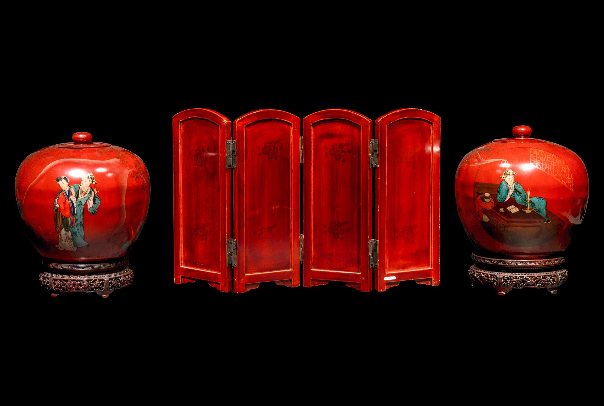 Three Export Lacquer Wares