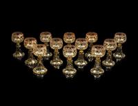 A Set of Twelve Continental Enameled Glass Roemers
