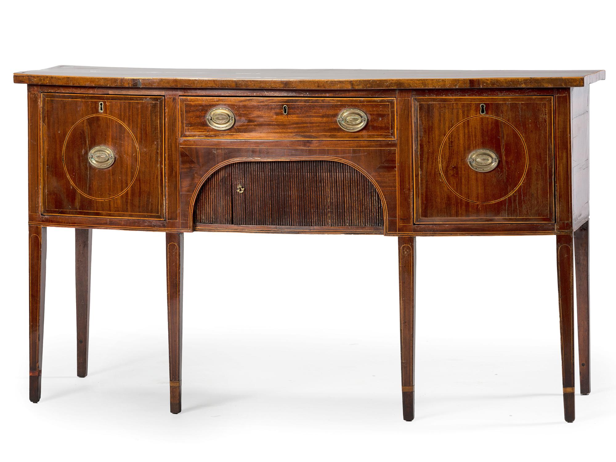 A Georgian Mahogany Line Inlaid Sideboard