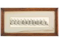 [CIVIL WAR]. Avenue D - 13th New Jersey Vols. Tullahoma Tenn. Oct. 20th 1863. Civil War sketch by Corporal Charles Lelsle, 9th Ohio Light Artillery.