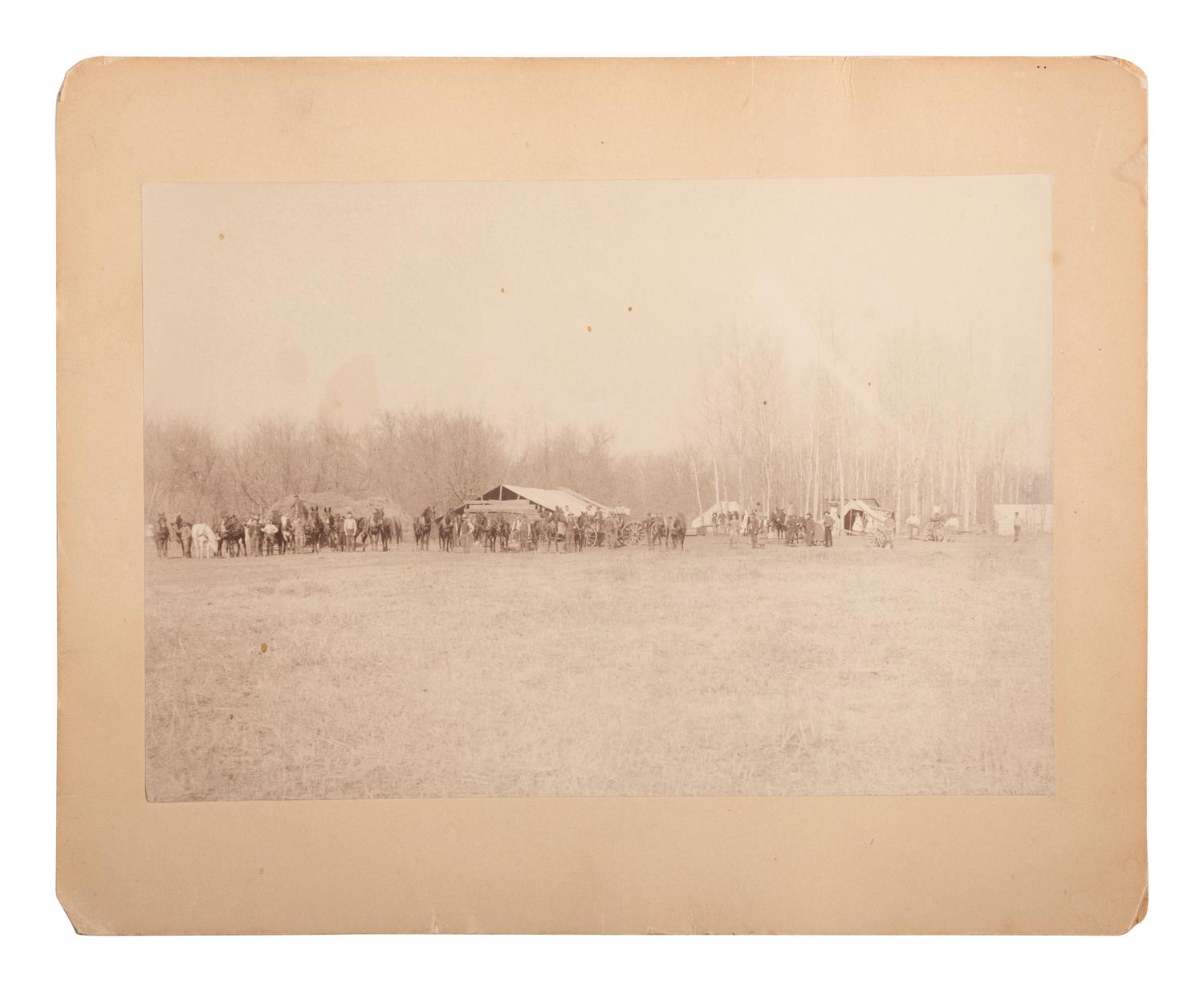 [WESTERN AMERICANA]. Photograph of a camp scene.