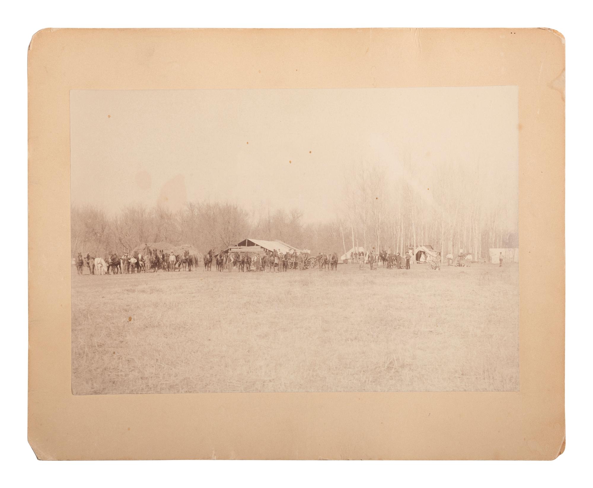 [WESTERN AMERICANA]. Photograph of a camp scene.