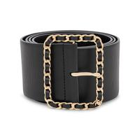 Chanel, Wide Black Leather Belt