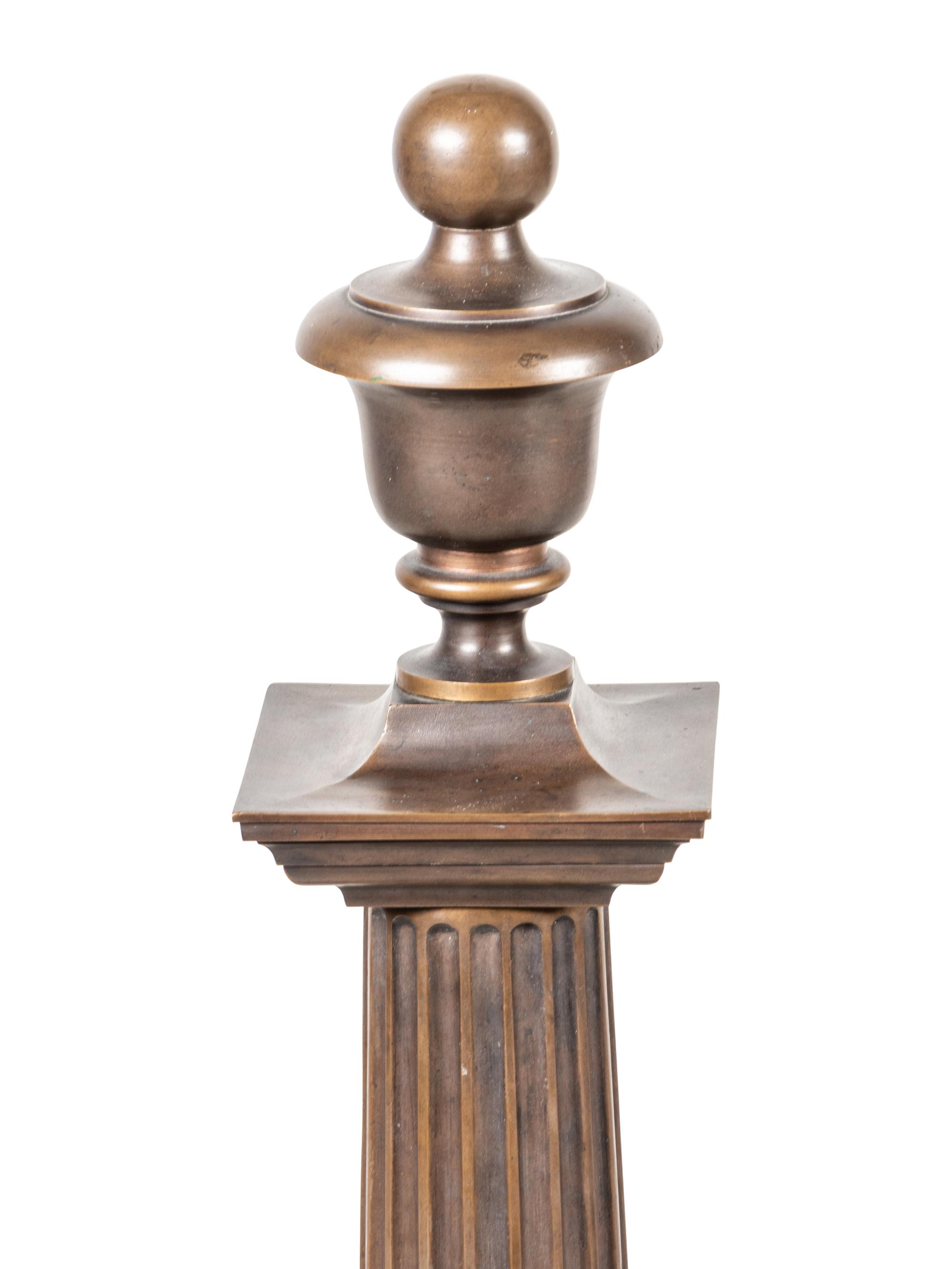 A Pair of Continental Bronze Andirons