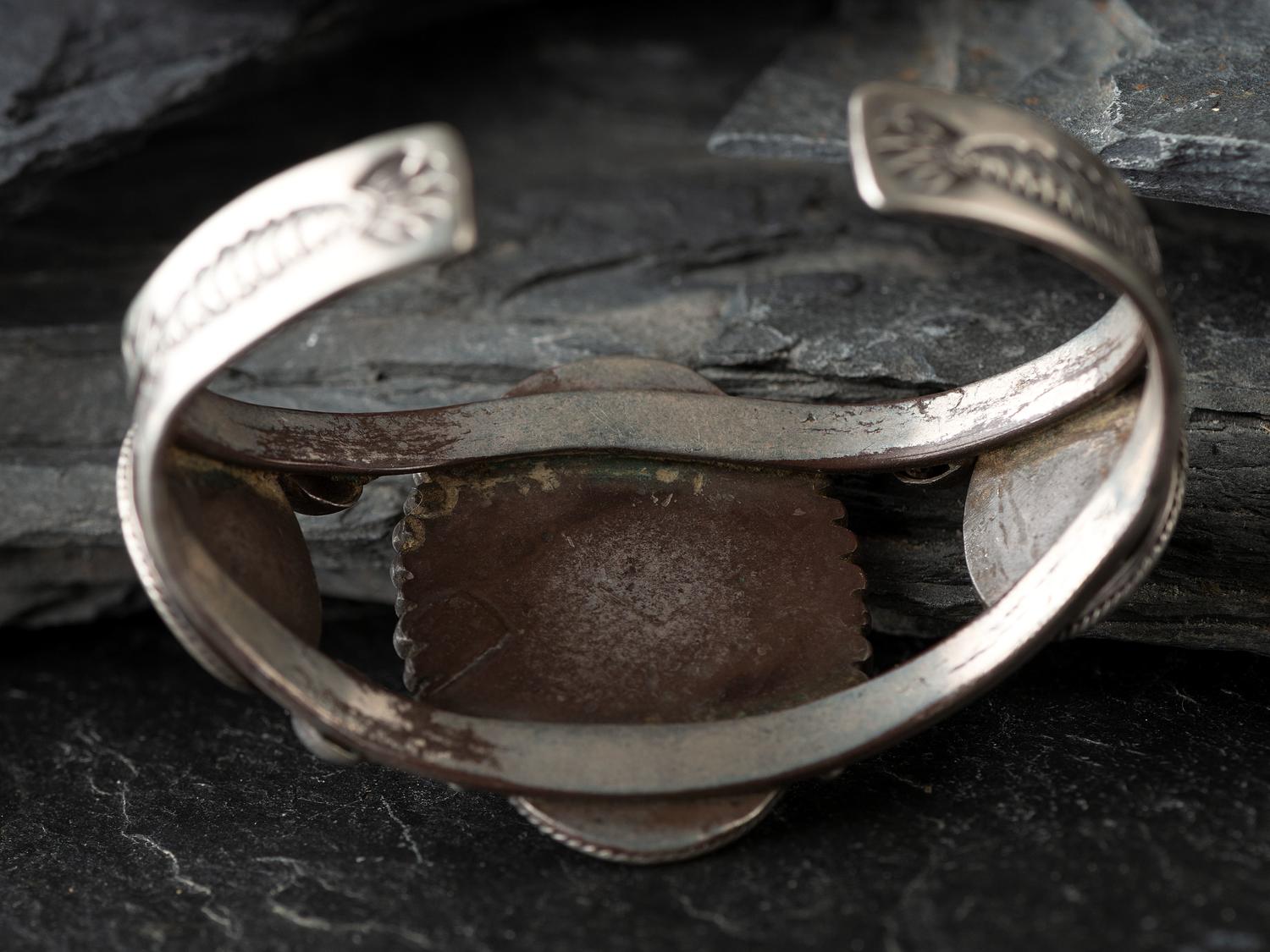 Navajo Silver and Turquoise Cuff Bracelet