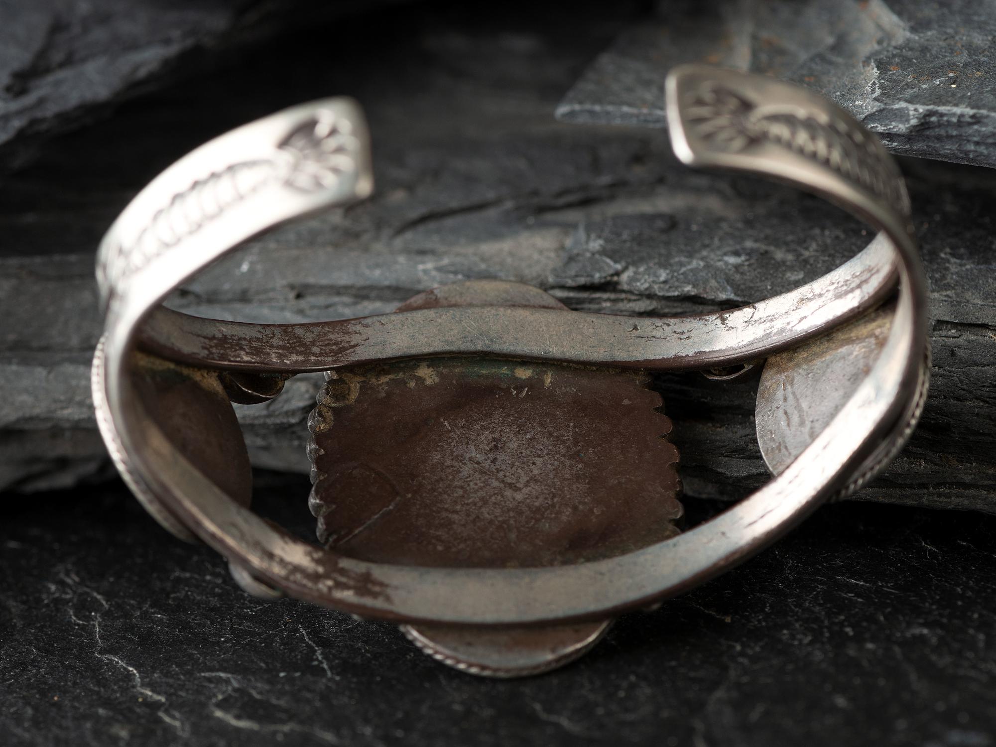 Navajo Silver and Turquoise Cuff Bracelet
