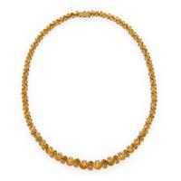 Oscar Heyman, Yellow Gold and Diamond Ribbon Necklace