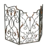 A Belle Époque Painted and Parcel Gilt Wrought Iron Architectural Fragment