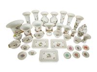 An Extensive Group of Herend Rothschild Bird Porcelain Table Articles