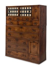 A Japanese Wood Tansu Chest