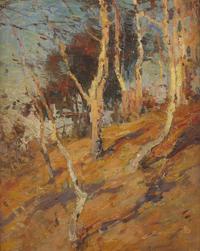 Harry Aiken Vincent (American, 1864-1931) - Grove of Trees, Autumn