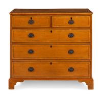 A George III Adam Style Ebony Inlaid Satinwood Chest of Drawers