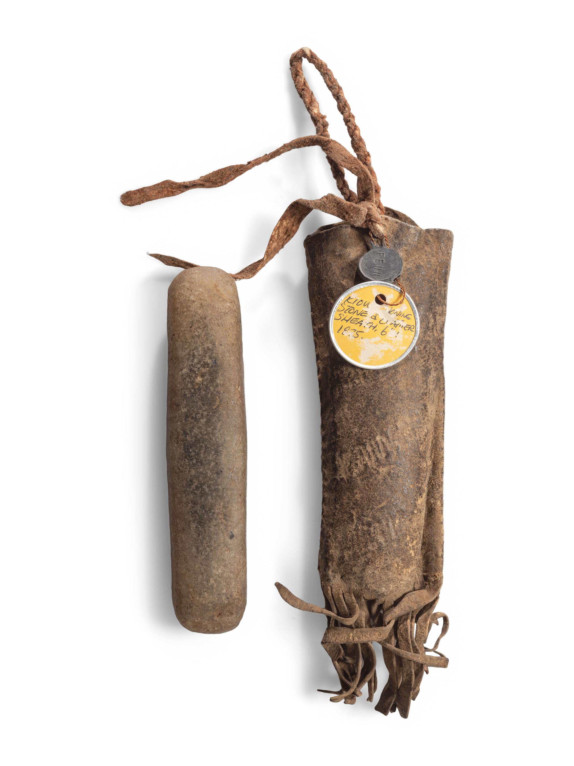 Kiowa Honing Stone in Hide Sheath
