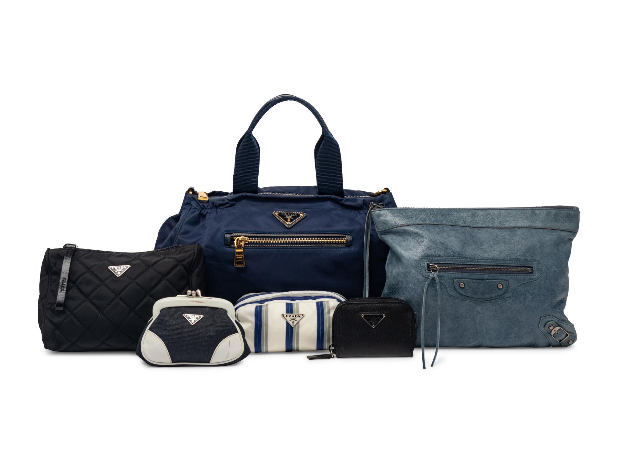 Five Prada Nylon Accessories and One Balenciaga Clutch