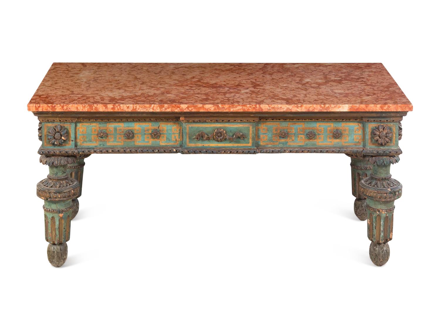 An Italian Painted Marble-Top Low Table