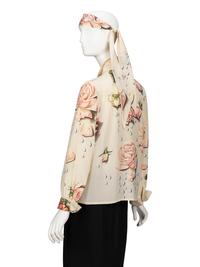 Hermès, Rose-Print Silk Blouse & Scarf - Worn with Andy Warhol