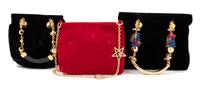 Three Gianni Versace Velvet Handbags, 1990s