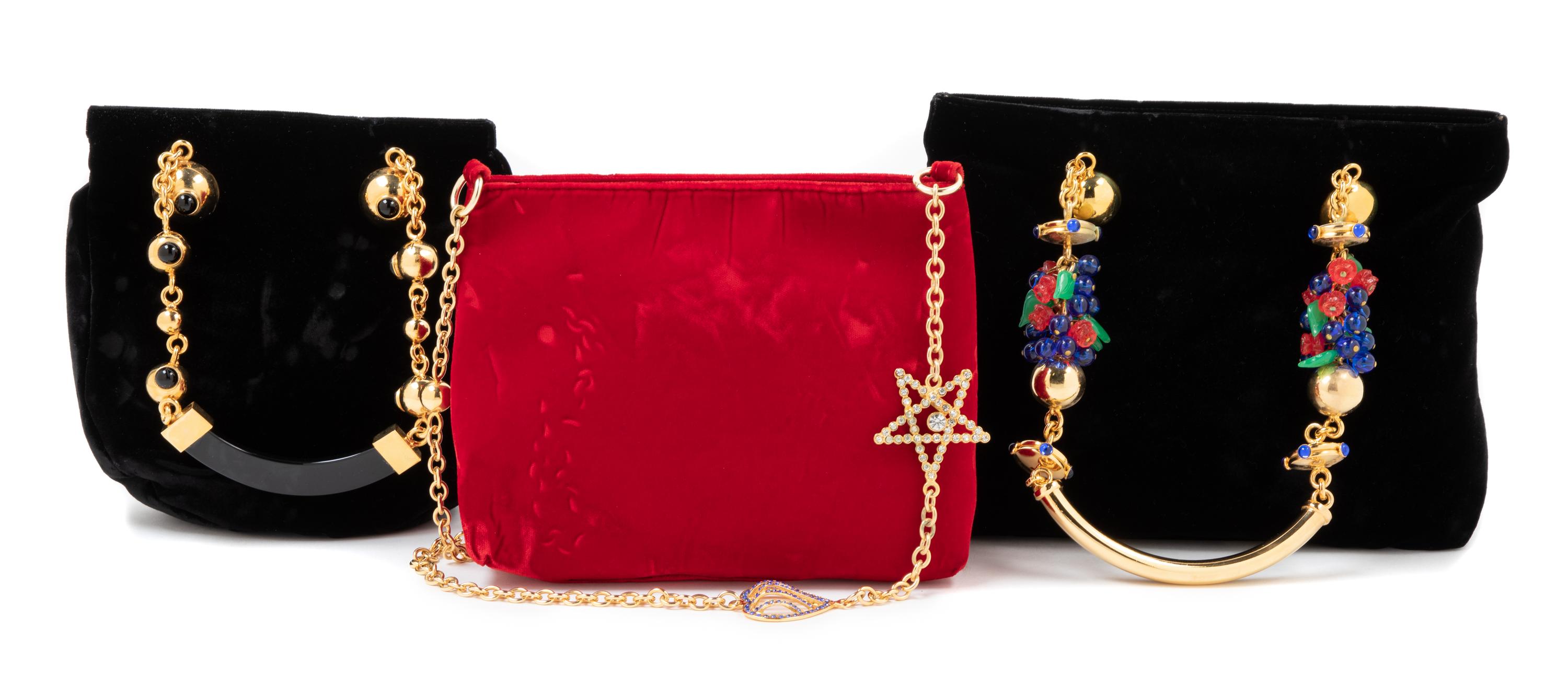 Three Gianni Versace Velvet Handbags, 1990s