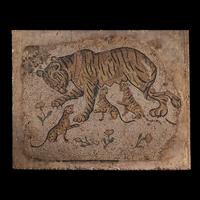 A Late Roman Mosaic Panel of a Tigress with Cubs